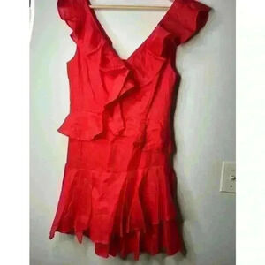 Seed Heritage Print Frills linen Blend Dress